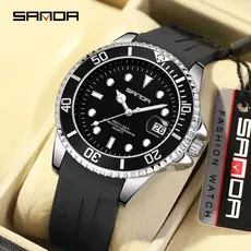 Sanda Original Negócios Lazer Exterior Multifuncional Quartzo Luxo À Prova D'água Relógio SD7018