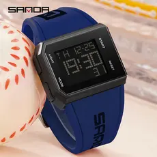 SANDA Relógio Masculino Esportivo Multifuncional À Prova D'água LCD Luminoso De Quartzo De Luxo SD9003-11