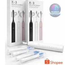 Escova Elétrica Recarregável USB Limpeza Profunda 5 Modos Portátil X-3