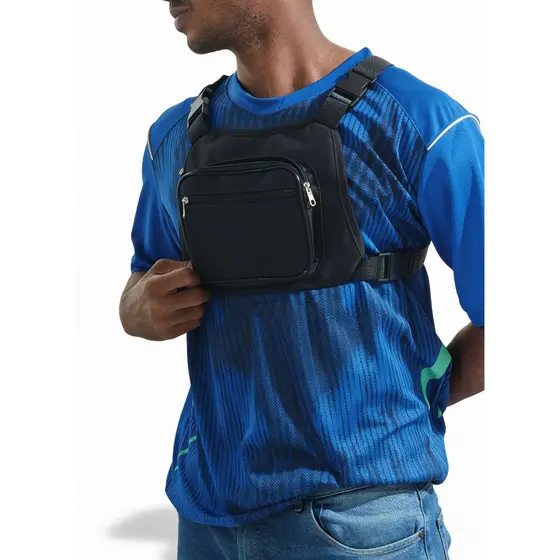 Bolsa de Peito Pochete Motoboy Unissex Chest Bag Transversal Antirroubo Ajustável Esportiva e casual