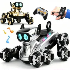 Cão Robô cachorro robo Acrobático 8 Rodas RC carrinho de Controle Remoto | Duplo controle remoto