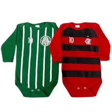 Body manga longa inverno, times temáticos bebê torcedor, roupas de bebê