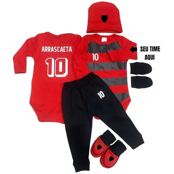 kit bebê -Personalizamos com o nome do seu bebê e com seu time de coração-kit body de bebê-infantil