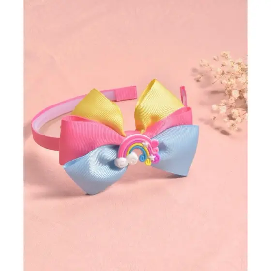 Tiara pro cabelo menina multicor arco-íris