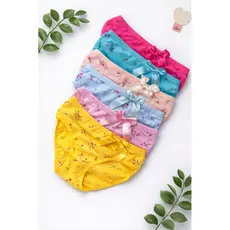 1 Calcinha infantil fofa estampa floral com laço cor aleatória