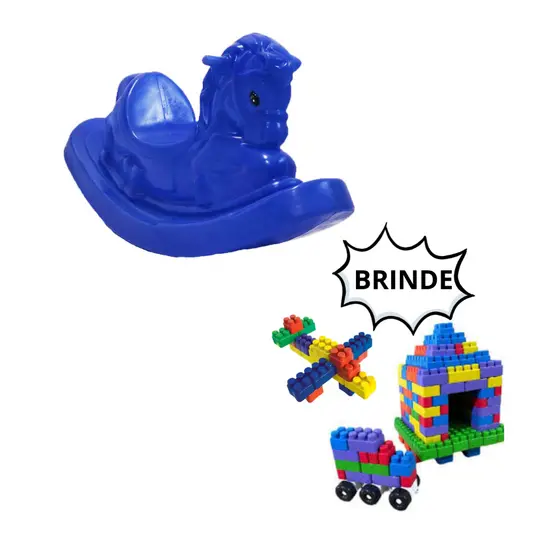 Kit Gangorra Cavalinho + 100 Multiblocos Infantil