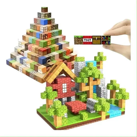 Blocos de montar Magneticos - Criatividade Brinquedo Infantil