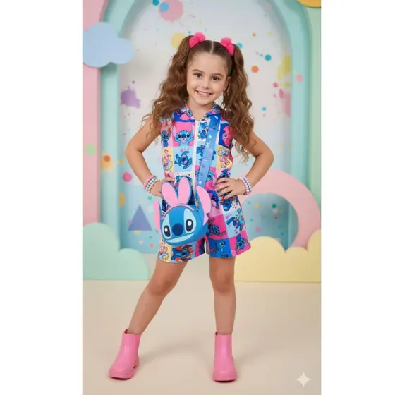 Conjunto Stitch  - Roupa Stitch - Stitch & Angel - Capuz