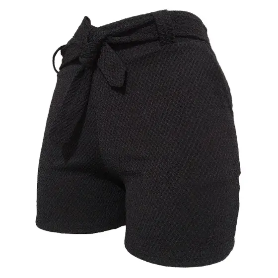kit 3 Shorts Colmeia Listrado Liso Feminino Com Cinto