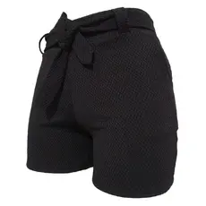 kit 3 Shorts Colmeia Listrado Liso Feminino Com Cinto