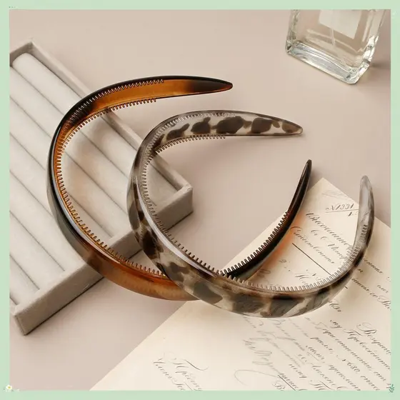 Argola De Cabelo De Leopardo , Tiara Feminina Com Dentes Antiderrapantes De Acetato , Acessórios Para Em Formato