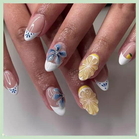 24 Peças De Unhas Postiças , Flores Aurora Olho De Gato Borboleta Estrelas Falsas Nials , Prensa Destacável Fran