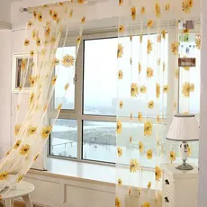  Cortina Girassol Padrão De Balcão Janela Cega Sala Decoração De Casa