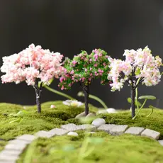  Sakura Miniaturas , Modelo Vívido Simulação Árvores Paisagem , Micro Estatuetas De Plástico Estilo Rural