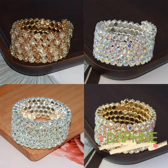 Pulseira De Pulso De Mão DA-FACC Quente Para Mulheres Pulseiras De Casamento Com Strass Completo