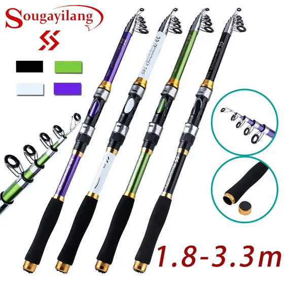 Sougayilang Cana De Pesca Rotativa 1.8m-3.6m 5 Cores Para Escolher Punho Eva Para Esportes Ao Ar Livre / Água Doce
