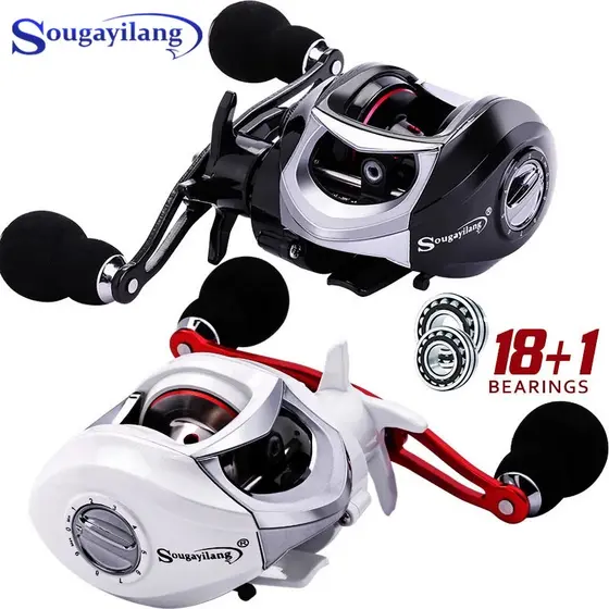 Sougayilang Carretel De Pesca Isca 18 + 1BB Max Arraste Poder 10 Kg Carretilhas Da Carpa Fresco/Fundição De Água Salgada