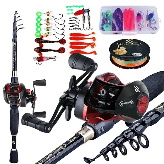 1.8 M/2.1 2.4 Varas De Pesca E 18 + 1BB Bobinas Set Carretel De Arremesso Vara De Viagem Conjunto Com Kits Completos Para Água Doce