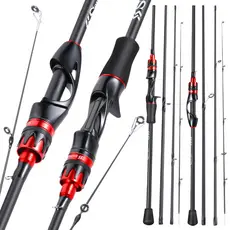 Sougayilang 4 Seções Vara De Pesca/2,1m Fundição De Fibra De Carbono Com Cabo EVA Para Esportes Ao Ar Livre Fácil De Transportar