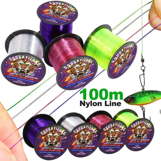 Sougayilang 100m Linha De Pesca Em Nylon Resistente Ao Desgaste E Fio De 4 Cores Disponíveis Essencial Para A