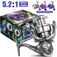 Carreto De Pesca Sougayilang 1000-4000 5.2 : 1 Relação Engrenagem De Alta Velocidade Em Alumínio Max Drag 8kg 3 Cores Disponíveis