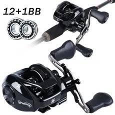 Sougayilang Baitcasting Fishing Reels 12+1BB Carp Fishing Gear Wheel Left/Right Handle for Bass
