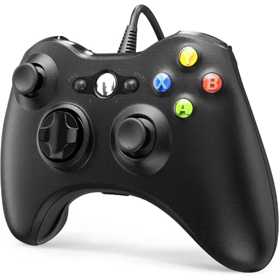 Controle Usb Com Fio Para Xbox 360 Computador Notebook Preto