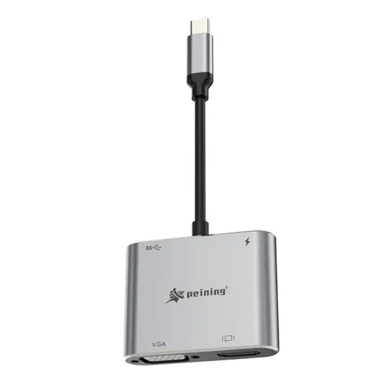 HUB TIPO-C PARA USB 3.0  VGA / HDMI PEINING PEI-HUB 04