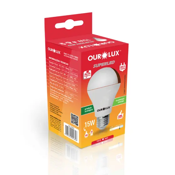 KIT 5 LÂMPADAS  SL ALTA POTENCIA OUROLUX 15W BIV 6500K  20390