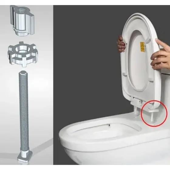 2 Pcs Fixação para Tampa e Assento de Vaso Sanitário - Reposição - Fácil Instalação
