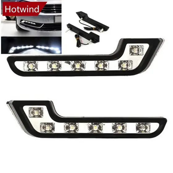 HOTWIND 2 Peças 6LED Super Branco Lâmpada De Condução De Carro Neblina 12V DRL Luz Diurna Brilhante L4O9