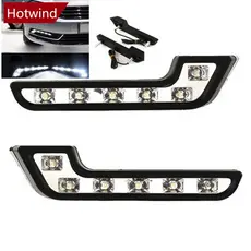 HOTWIND 2 Peças 6LED Super Branco Lâmpada De Condução De Carro Neblina 12V DRL Luz Diurna Brilhante L4O9