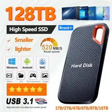 Unidade De Estado Sólido Externa Portátil De Alta Velocidade 1TB SSD Disco Rígido Externo 128TB Para Laptop Mac PC Quali