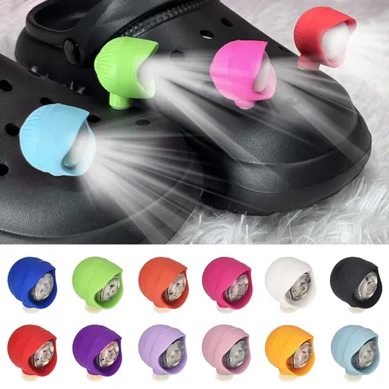 1/2 PCS Faróis Para Croc 3 Tipos De Luzes Footlight Caminhadas Acampamento Aviso Esportes Ao Ar Livre Acessórios De