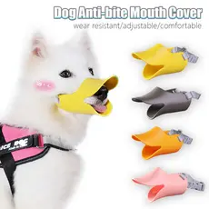 Focinheira De Silicone Para Cães De Estimação Máscara A Boca Do Pato Anti-Mordida Parar O Latido S/M/L