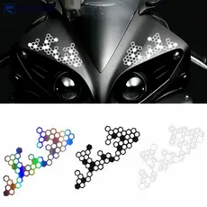 EAZYLIVING Motocicleta Frente Rosto Fender Caixa Adesivos Modificação Estilo Favo De Mel Decalque Reflexivo À Prova Dwat
