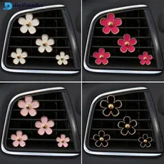 DIGIFOUNDER 4Pcs/Set Car Outlet Vent Perfume Clips Freshener Ar Condicionado Aromaterapia Pequena Margarida Decoração De Interiores De Carros A9V4