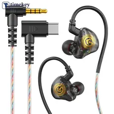 TIMEKEY Fone De Ouvido Com Fio 3.5mm Tipo C Chip Digital Controlado Por Microfone E7X9