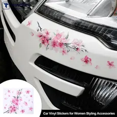 TIMEKEY Adesivos De Carro Auto Vinil Decalque Cereja Rosa Flor Floral Pára-Choques Janela Estilo Do Acessórios F3K6