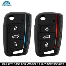 OPENMALL 3 Botões Chave De Silicone Para Carro Porta-Chaves Dobrável Proteção Remota VW Golf 7 MK7 Acessórios E4O4