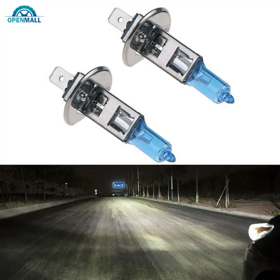 OM 2PCS H1 12V 100W Lâmpadas De Halogênio Brancas 6000k Cabeça Nevoeiro Para Carros