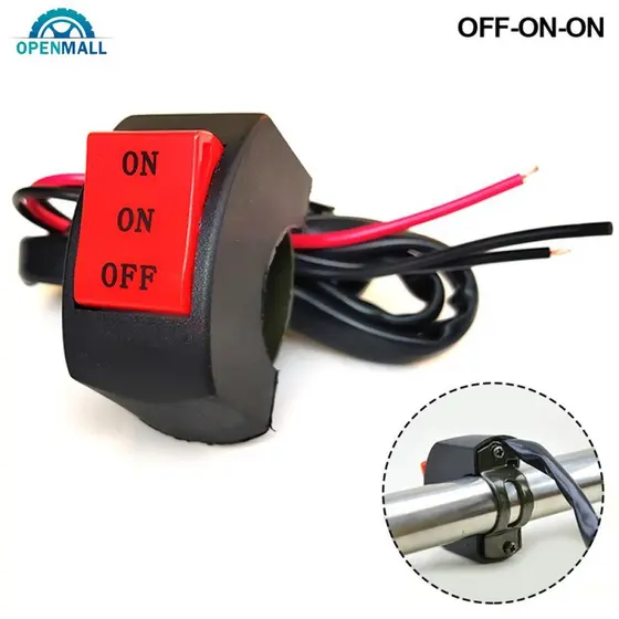 OPENMALL Motocicleta Guiador LED Interruptor Do Farol Muito Perto De Três Linhas Botão De Luz Condução Moto E6Q3