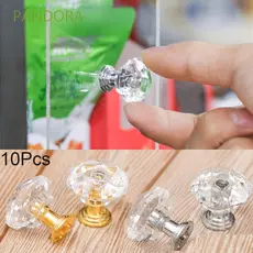 10pcs Caixa Transparente Para Móveis / Armário / Guarda-Roupa Com Formato De Diamante / Puxador
