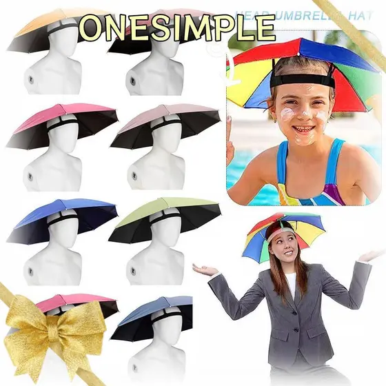 Chapéu De Guarda-Chuva OS Head , Equipamento De À Prova De Vento Para Cabeça , Sol Com Faixa Elástica