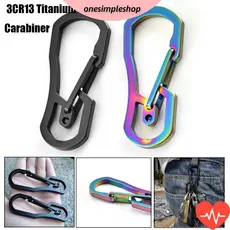 Mosquetão / Chaveiro Com Fivela Em Titânio Galvanizada Preta / Prata Para Uso Externo / Escalada