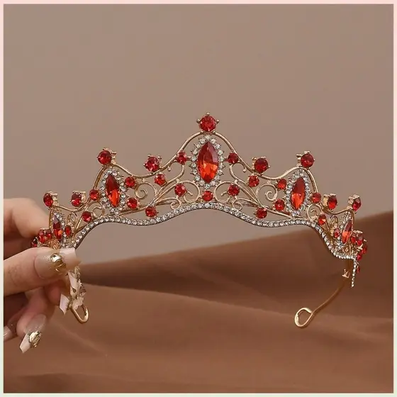 Tiara De Cristal , Coroa De Princesa Rainha Com Strass Barroco , Acessórios De Cabelo Vintage , Joias De Bail