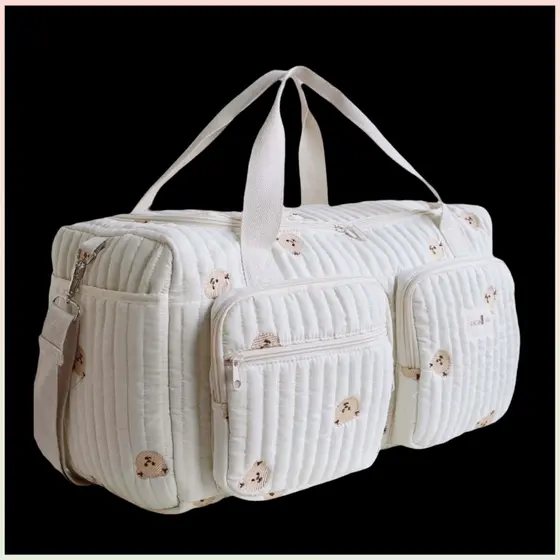 Bolsa Para Fraldas De Bebê , Prática Bordada De Ursinho De Lazer De Grande Capacidade