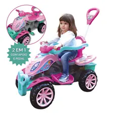 Carrinho De Passeio Infantil Quadriciclo Maral Moto Presente Menina Menino 1 ano 2 anos