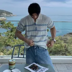 Polo polo colarinho listrado torcido malhas 2025 verão estilo Preppy Popular pulôver de manga curta topo masculino