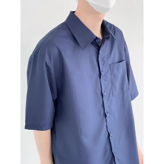 Estilo Hong Kong primavera não-ferro camisa branca masculina solta rua Wear camisa bonito versão coreana ins na moda Cas